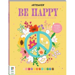 Number Guided Colouring Book: Be Happy