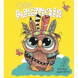 Animal & Neon Glitter Colouring Owl