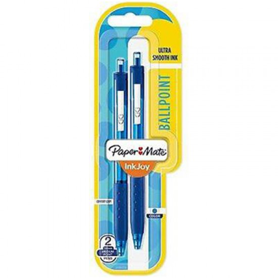 Paper Mate Inkjoy Ball Point Pens - Blue / 1.0mm (Pack of 2) Medium Point