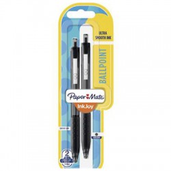 Paper Mate Inkjoy Ball Point Pens - Black / 1.0mm (Pack of 2) Medium Point