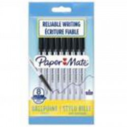 Paper Mate Ball Point Pens - Black / Pack of 8 (1.0mm)