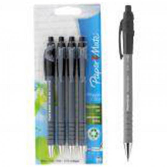 Paper Mate Flexgrip Ultra Ball Point Pens - Black / Pack of 4 (1.0mm)